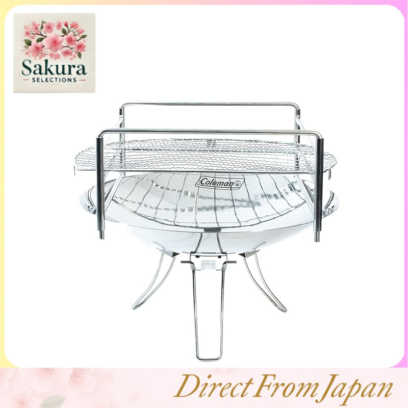 Made in Japan 18-8 Stainless Steel Coleman Fire Disk Solo Fire Pit 3-Tier Pipe Frame Stainless Steel Fire Pit with 3-Level Flame Adjustment Camp Outdoor Grill Fire Pit Net Cooking Grid Camping Fire Disk Outdoor (Solo Frame Only)