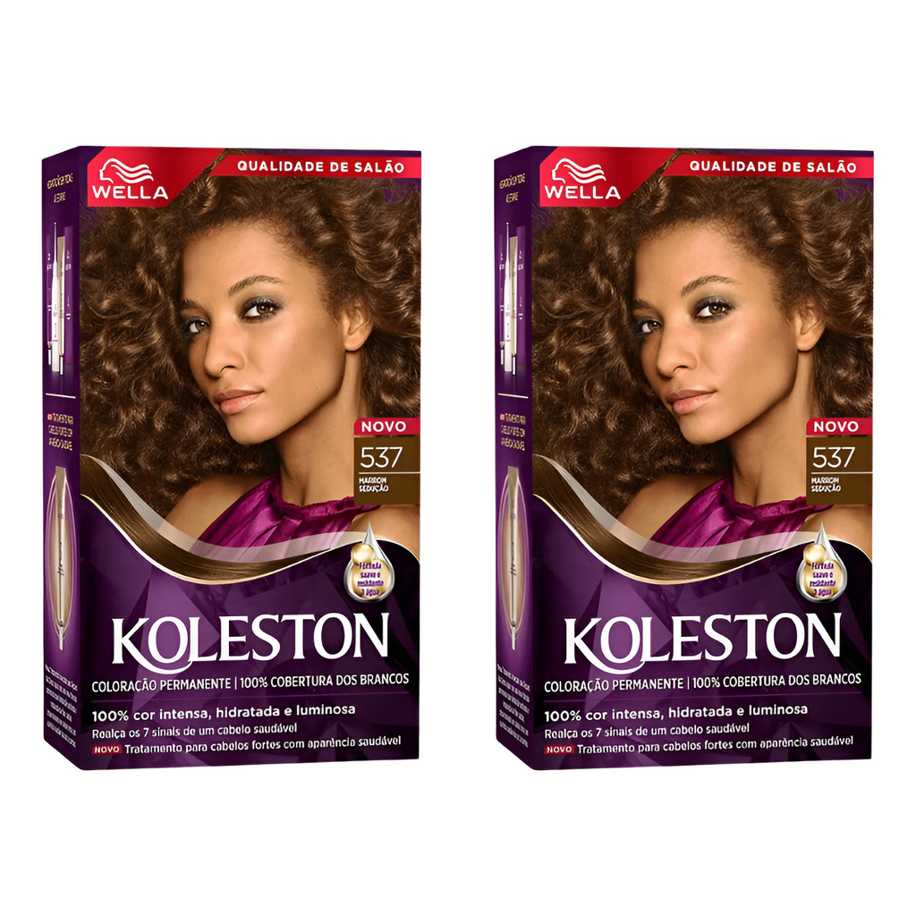 Coloraçao Koleston 537 Marrom Seduçao-kit C/2un Tom Sem tom
