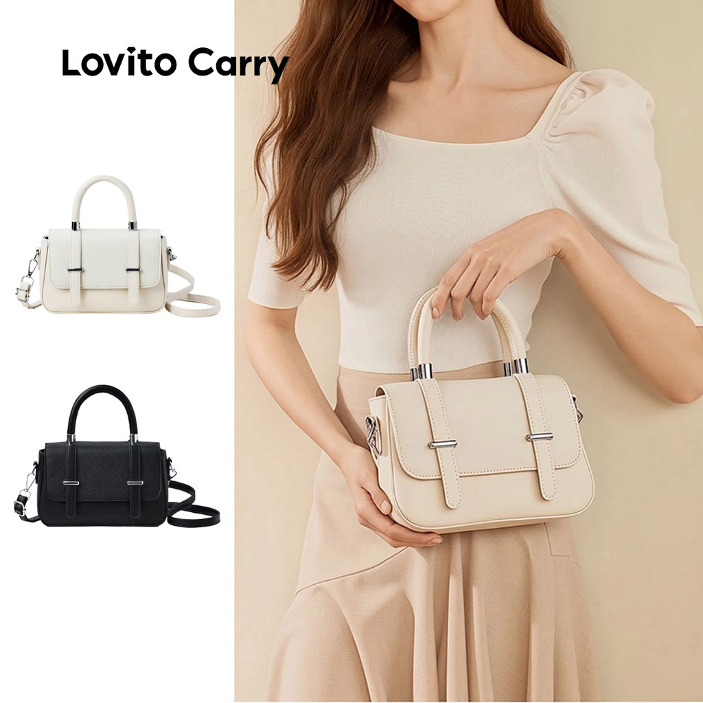 (Lovito Carry) Bolsa de Ombro Pequena Casual com Fivela para Mulheres LR16E255 em Oferta na Shopee