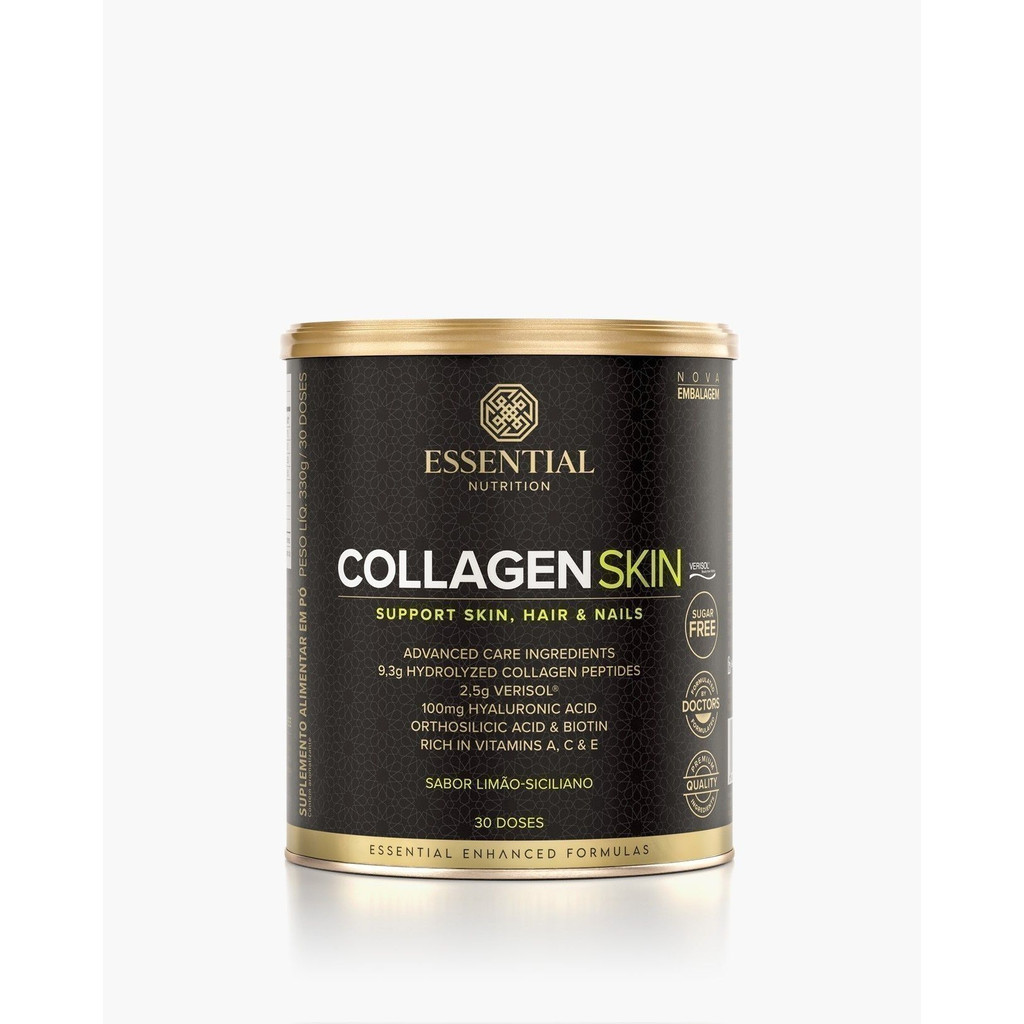 Collagen Skin Limao Siciliano Lata 330g 30 Doses Essential Nutrition em Oferta na Shopee