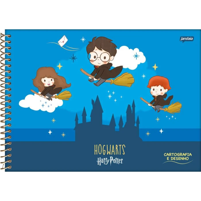 Caderno Cartografia Desenho Harry Potter HP 96 folhas em Oferta na Shopee