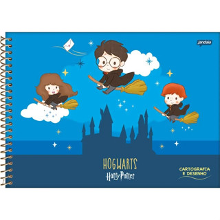 Caderno Cartografia Desenho Harry Potter HP 96 folhas em Oferta na Shopee