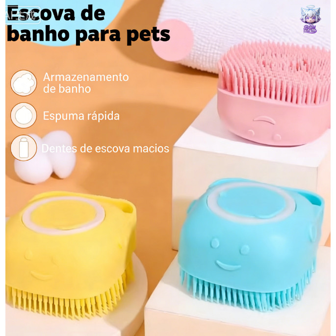 Escova de banho para cães, escova de massagem para gatos, ferramentas de limpeza, produtos para esfregar e lavar
