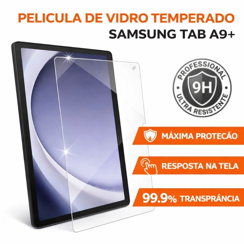 Película Vidro Temperado 9H Para Samsung Galaxy Tab A9+ Plus 11'' SM-X210/X215/X