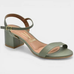 Sandália Vizzano Salto Médio Feminina - Verde Claro