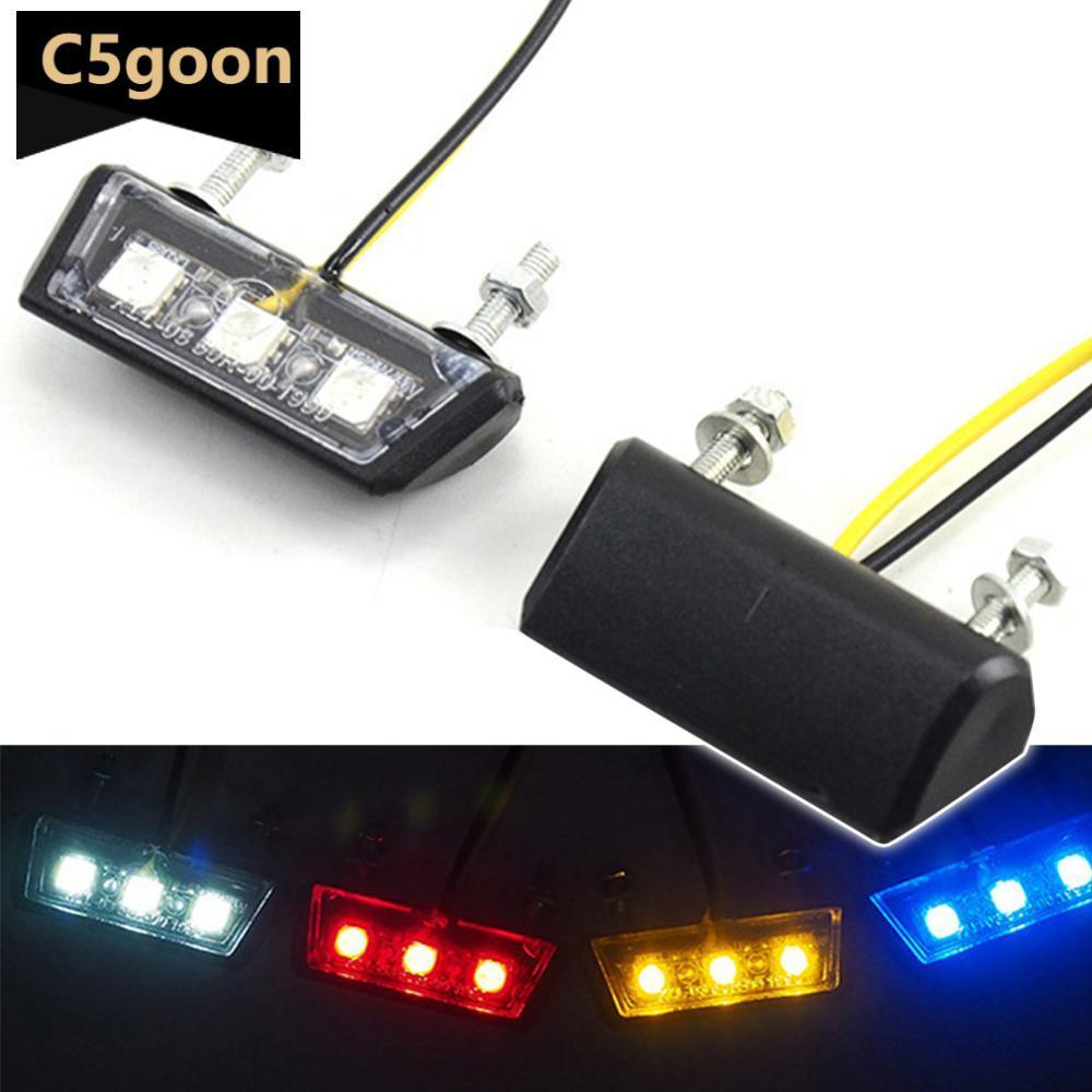 C5GOON 1Pc Universal 12V Placa De Licença Da Motocicleta Luz LED À Prova Dwaterproof Água Traseira Indicadores Lâmpada P