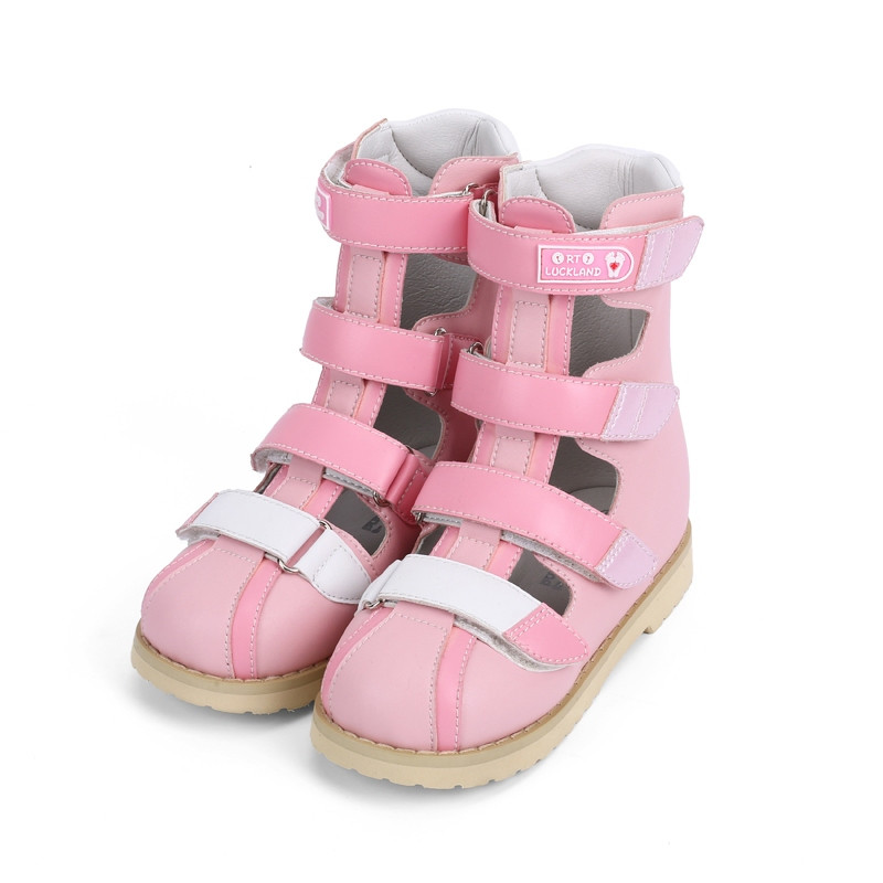 Crianças Meninas Sandálias De Verão Alta Superior Ortopédico toe Clubfoot Sapatos De Couro