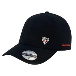Boné São Paulo Logo Aba Curva Preto Licenciado