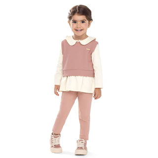 Conjunto Longo Bebê Menina Com Colete Colorittá Rosa Claro em Oferta na Shopee