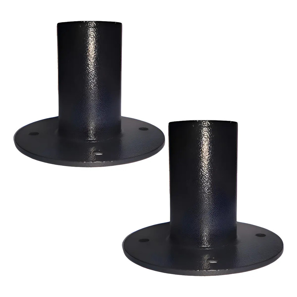 Kit 2 Suportes base copinho para caixa de som De Metal Preto Para Caixas De Som Profissionais+ suporte para pedestal.