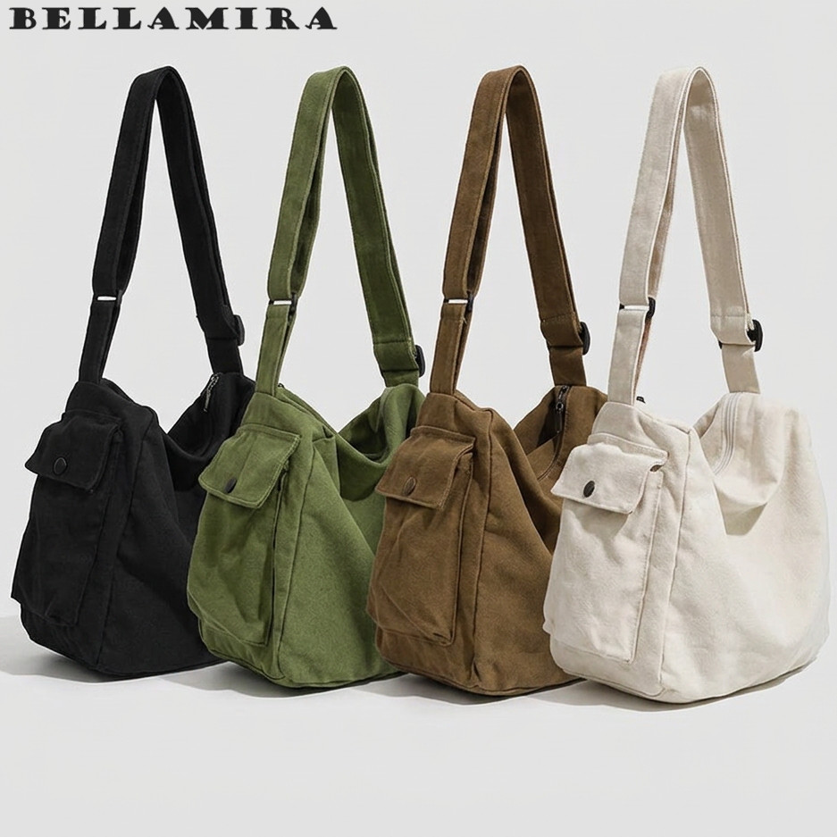 Bolsa  Crossbody De Lona De Grande Capacidade Unissex Estilo Escolar Para Estudantes E Bolsa Mensageiro