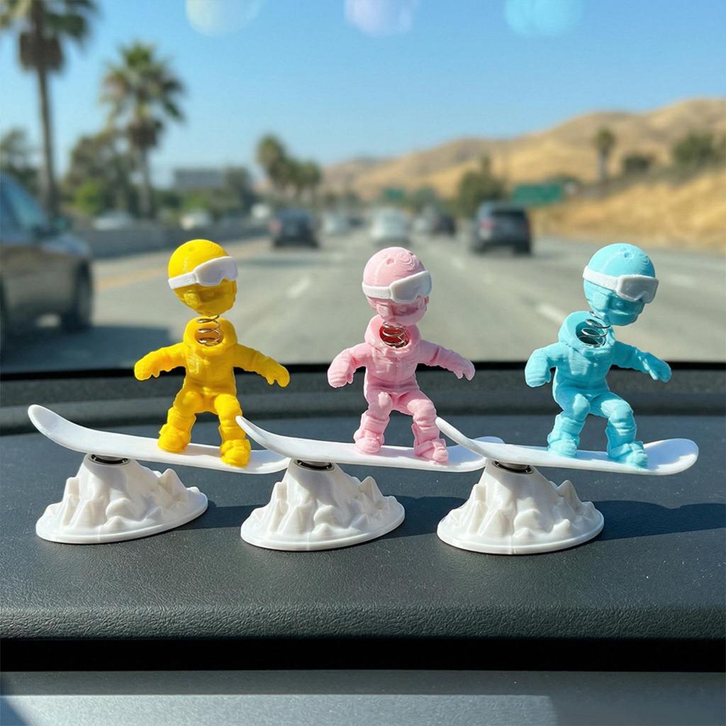 Acessórios Do Painel Carro 3D Impresso Estatuetas Engraçadas Esqui Homem Decorações Automotivas Interior Para Automotivo
