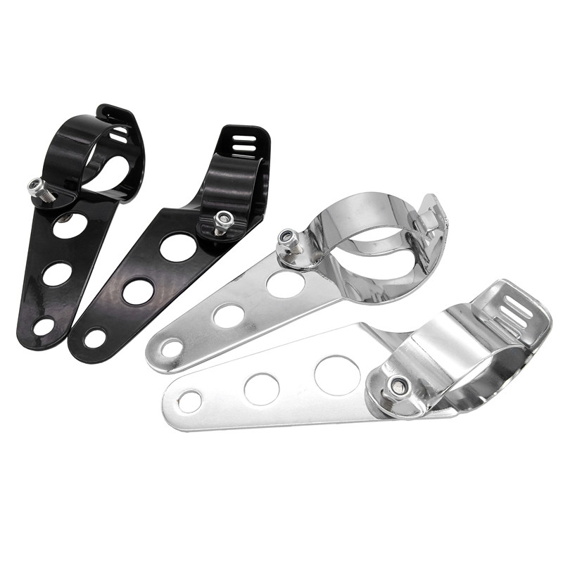 Universal Motocicleta Farol Suporte De Montagem Garfo Orelhas Ajustador Braçadeira Titular Para Chopper Bobber Cafe Race
