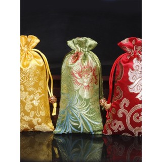 Saco de pente de flor grande vermelho saco de pente de madeira saco de jóias saco vazio cordão pequeno saco de pano saco