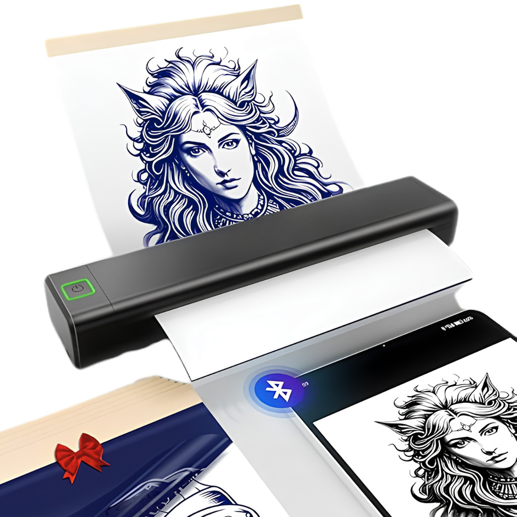 Impressora A4 Tatuagem Bluetooth Portátil Printer Cor Preto