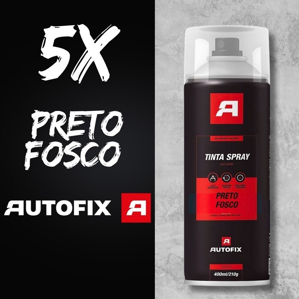 Kit 5 Sprays Preto Fosco 400 ml - 210g – Promoção Imperdivel em Oferta na Shopee