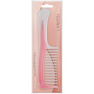 Pente Lanossi Dentes Largos Rosé - Desembaraça Cabelos Secos ou Úmidos com Suavidade e Conforto em Oferta na Shopee