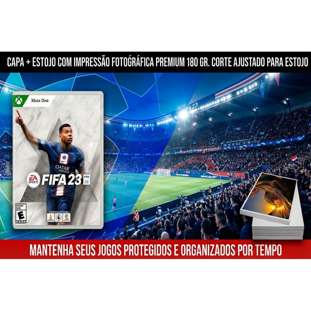 ESTOJO COM CAPA FOTO PARA XBOX ONE FIFA 23 KIT colecionador