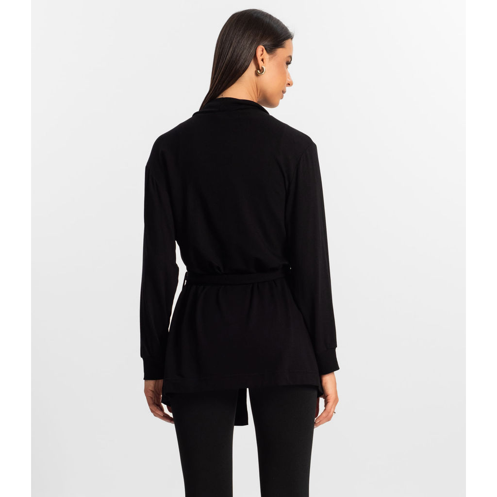 Detalhes do Cardigan Feminino Rovitex Preto