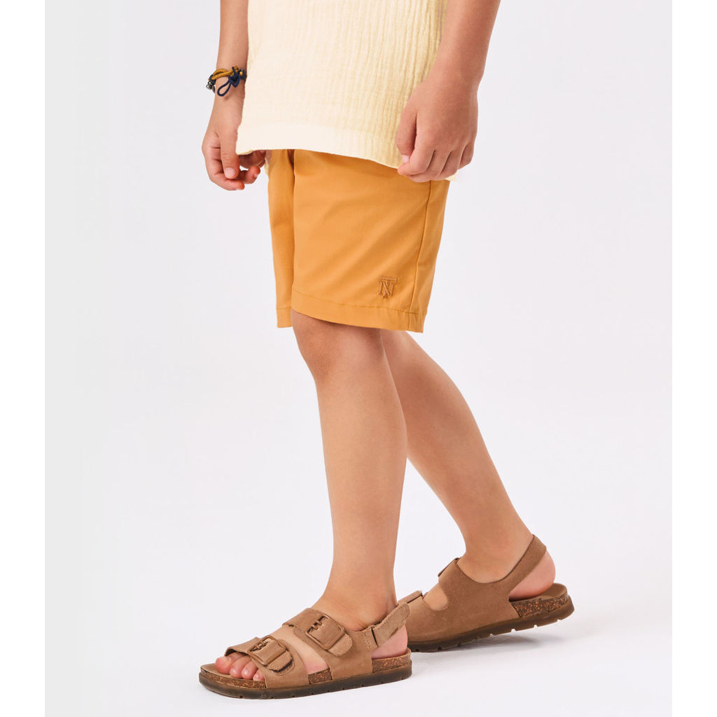 Detalhes do Conjunto Infantil Camisa Com Bermuda Trick Nick Bege
