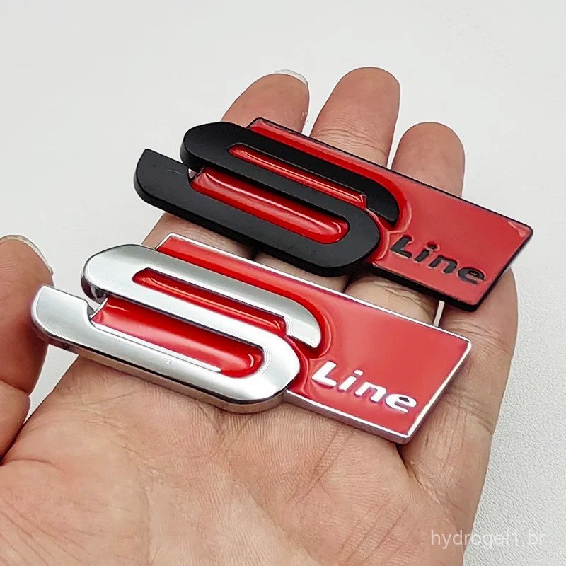 Emblema de Estilo de Logotipo S em Metal 3D Adesivo de Carro para Audi Sline A1 A3 A4 A5 A7 Q2 Q5 Q7 TT SQ5 SQ7 B6 B7 Ac