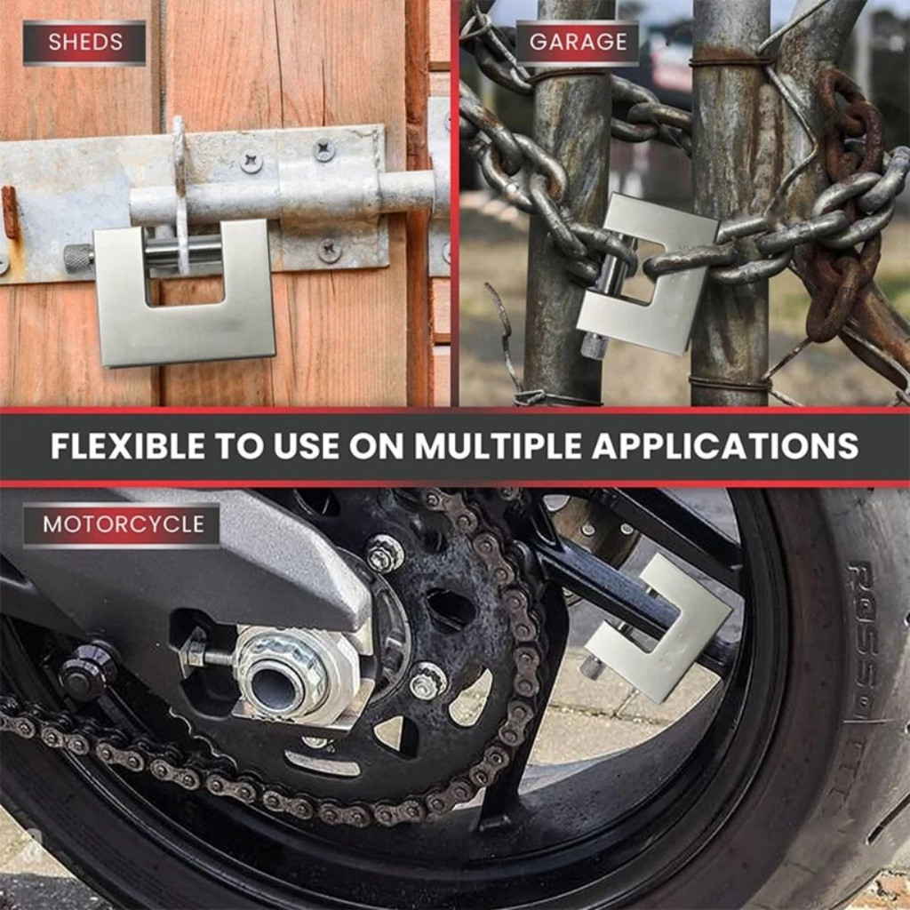 Cadeado Retangular Antifurto E Anti-arrombamento Com 3 Chaves Para Portas, Janelas E Motocicletas — imagem 2 de 2