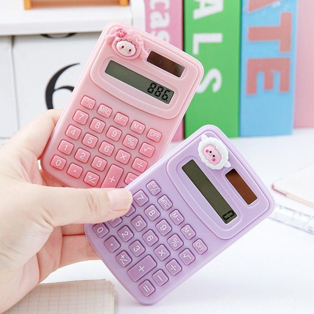 Calculadora Mini Portátil 8 Dígitos Plástica Matemática Fofa Uso de Escritório de Contabilidade Portátil Comece com Dese
