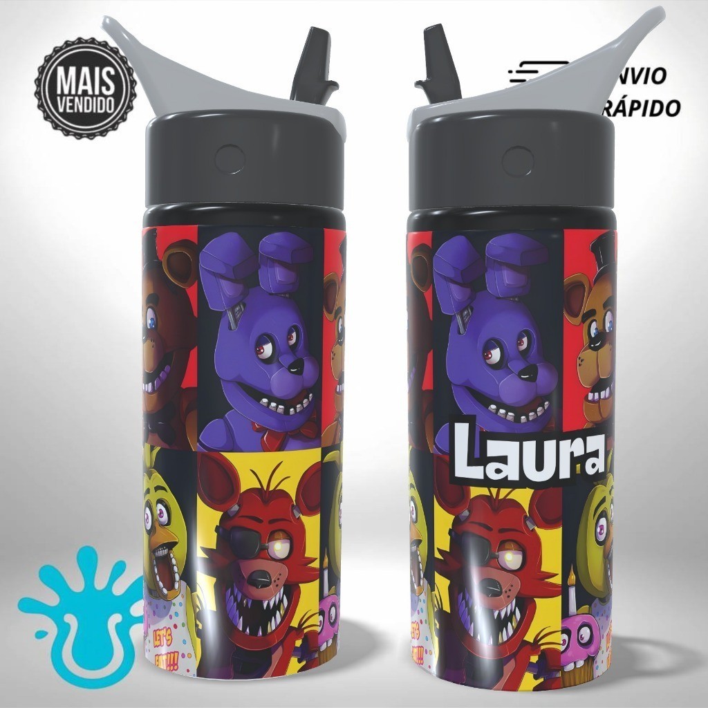 Garrafa Alumínio Personalizada FNAF Five Nights at Freddy's - Presente Infantil em Oferta na Shopee