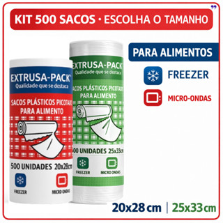 Saco Plástico Picotado Para Alimentos 500 Unidades | Freezer Micro-ondas em Oferta na Shopee
