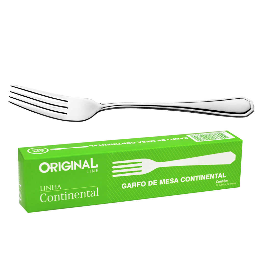 Kit Jogo 12 Garfo De Mesa Aço Inox Talheres Para Restaurante Buffet Cozinha, Garfo De Mesa Continental Original Promoção