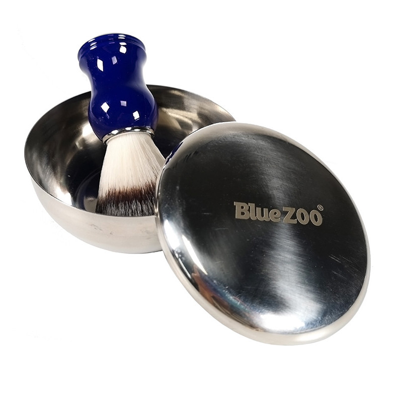 Bluezoo conjunto de creme de barbear de espuma para cuidados masculinos, acessórios, sabonete de barbear de aço inoxidáv