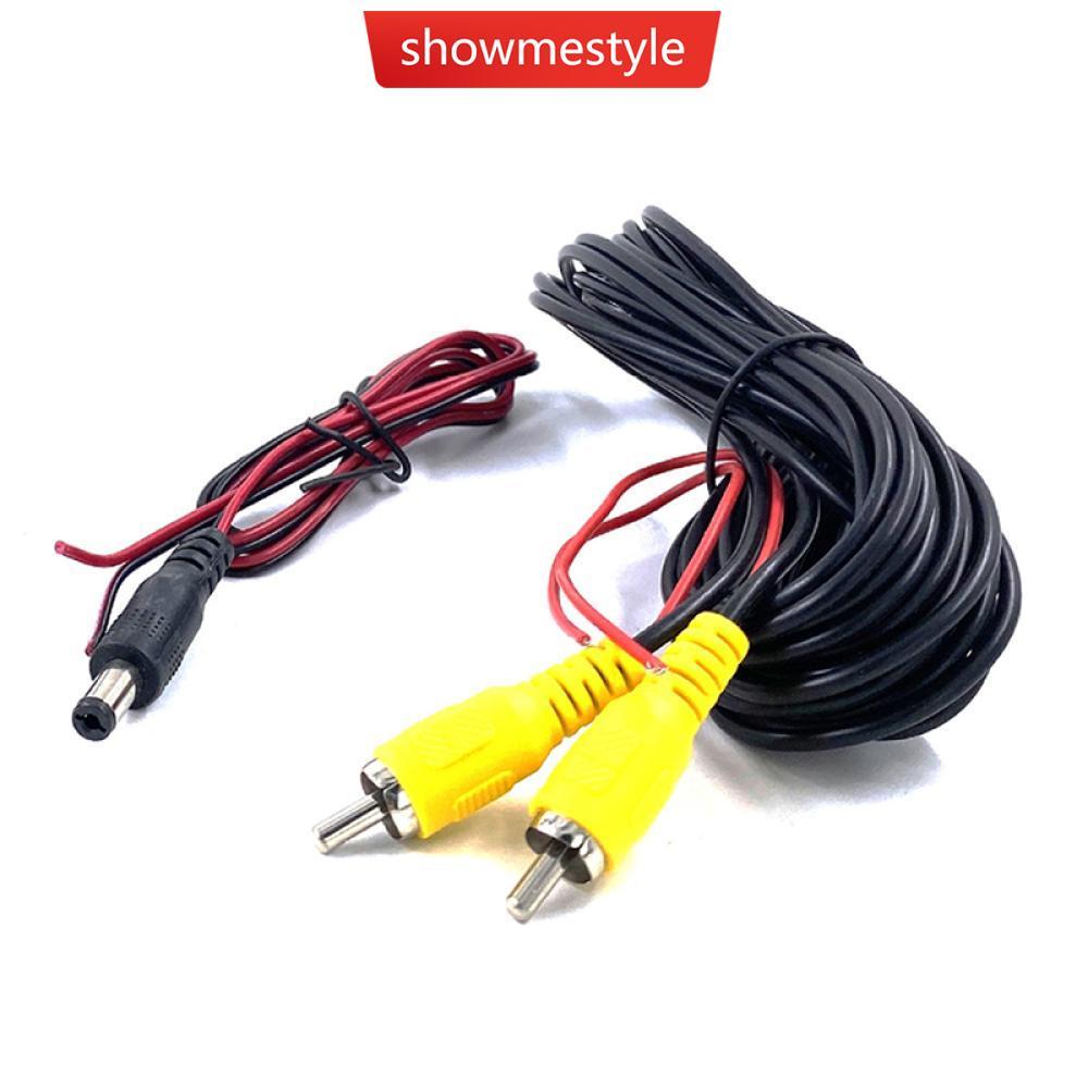 SMS 6M RCA Cabo De Vídeo AV Extensão Fio Chicote Com Adaptador Alimentação ADC Para Câmera Visão Traseira Do Carro Backu