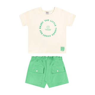 Conjunto Infantil Menina Moletinho Elian Bege em Oferta na Shopee