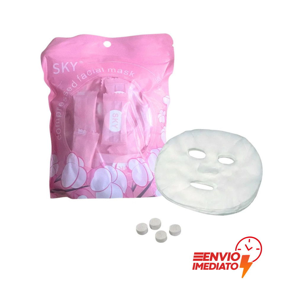 50 Unidades Máscara Facial Comprimida Compacta – Uso Skincare