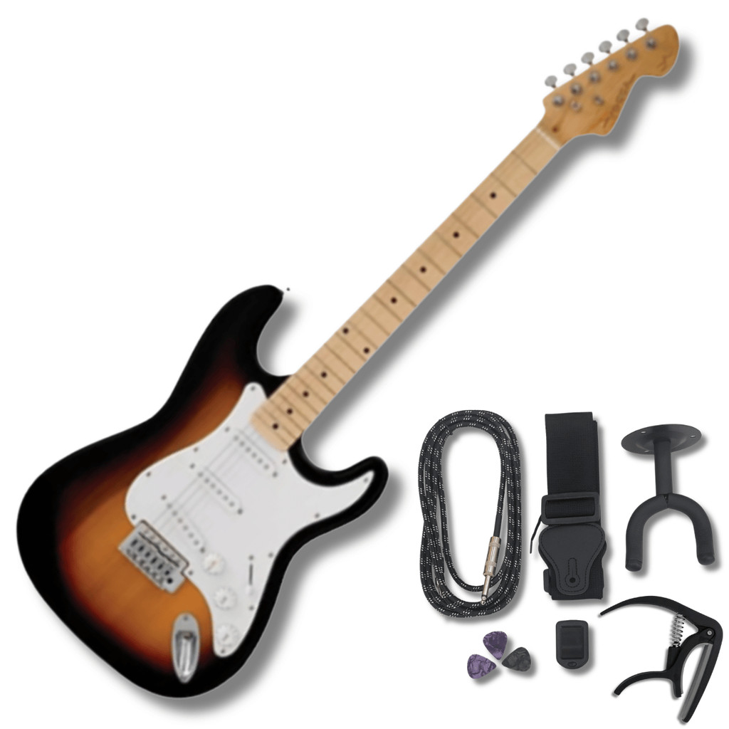 Kit Guitarra Strato Vogga SB Escudo BC VCG601N SB + Acess.