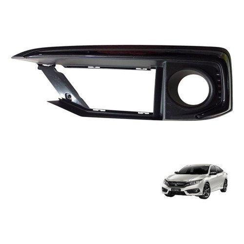 Grade Farol Milha Esquerdo Civic G10 2017 2018 2019 2020 Preto