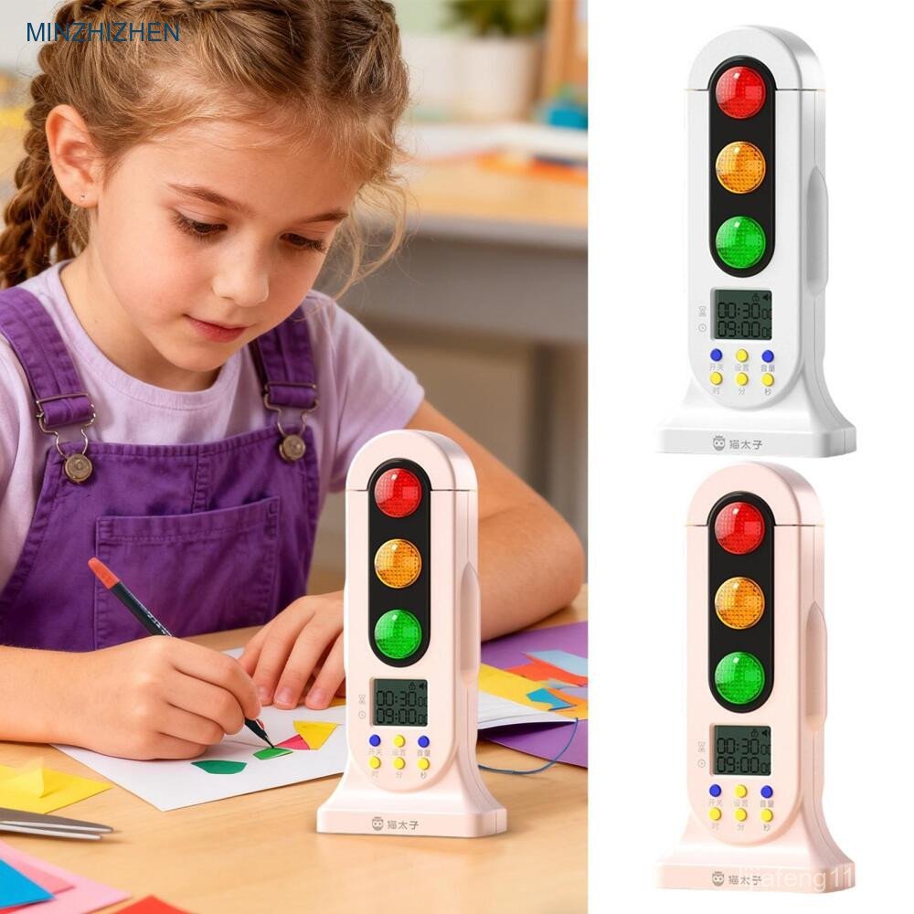 Sinalizador Visual de Trânsito com Temporizador Silencioso, Aviso de Cor, Contagem Regressiva Digital, Display LCD, Ferr