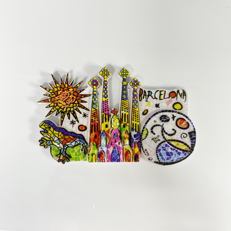 Adesivos magnéticos para geladeira Barcelona Lembranças turísticas Artesanato Selo Decoração 3d Pintado Adesivos para ge