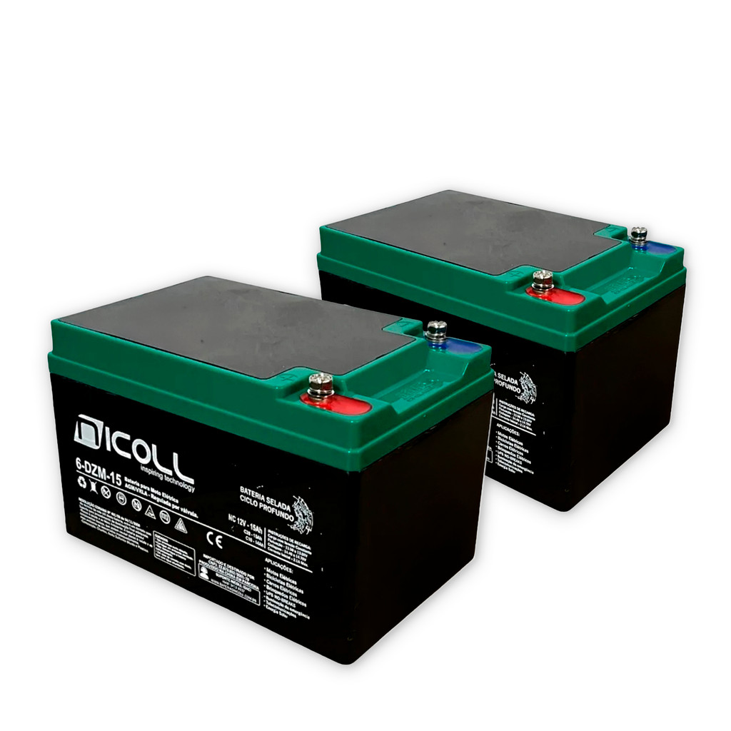 KIT 2 BATERIAS NICOLL 12V 16AH