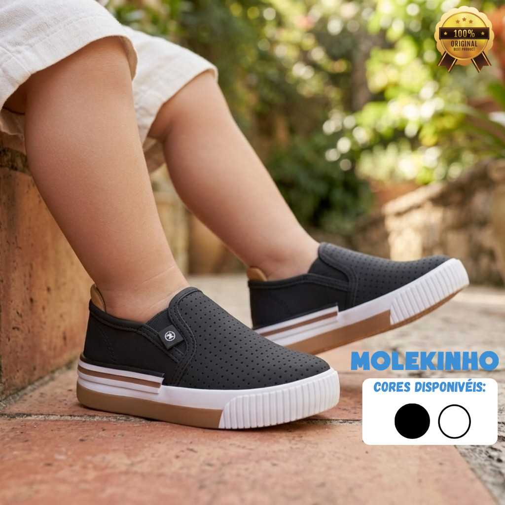 Tênis Sapato Infantil Molekinho Slip On Casual Confortável