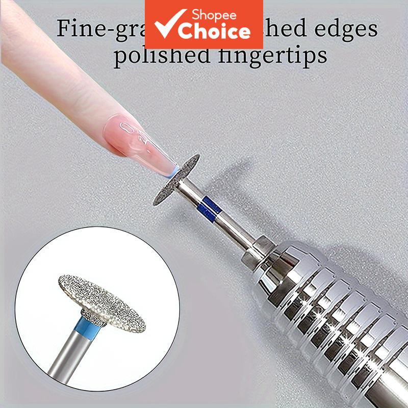 Cabeça de broca de unha para disco voador de esmalte, broca de metal com diamante redondo, ferramenta de aparar ponta