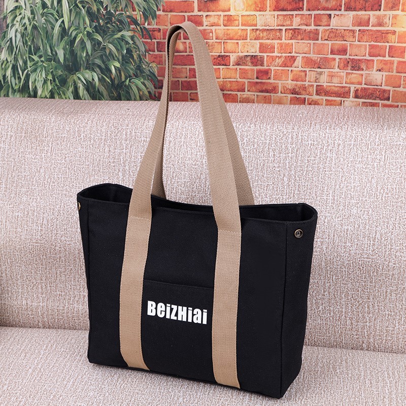 Nova bolsa feminina bolsa de lona bolsa de ombro feminina grande bolsa japonesa bolsa de pano de mão bolsa de trabalho C