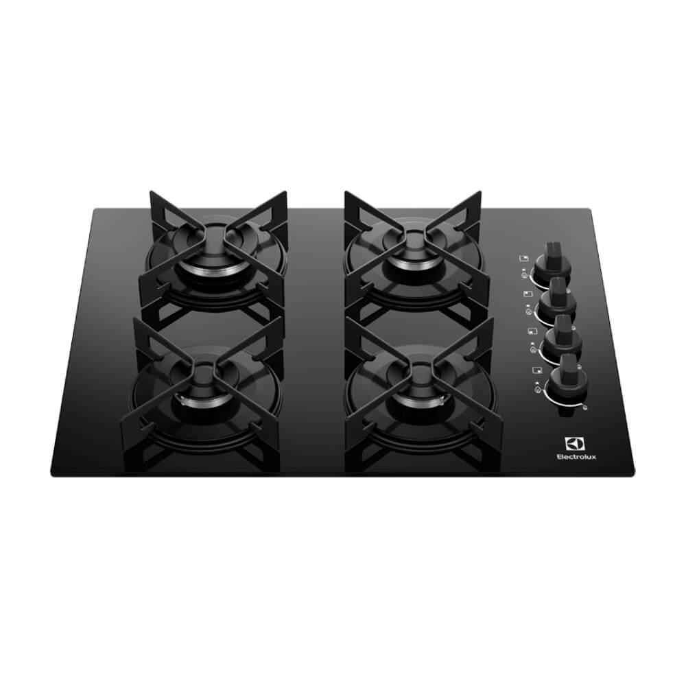 Cooktop 4 Bocas Electrolux Efficient a Gás KE4GR Mesa de Vidro Preto - Bivolt