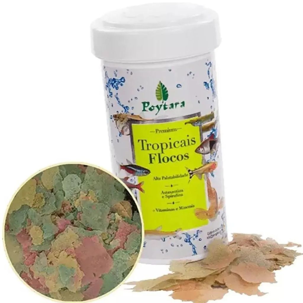 Ração Para Peixes Poytara Tropicais Flocos 130gr