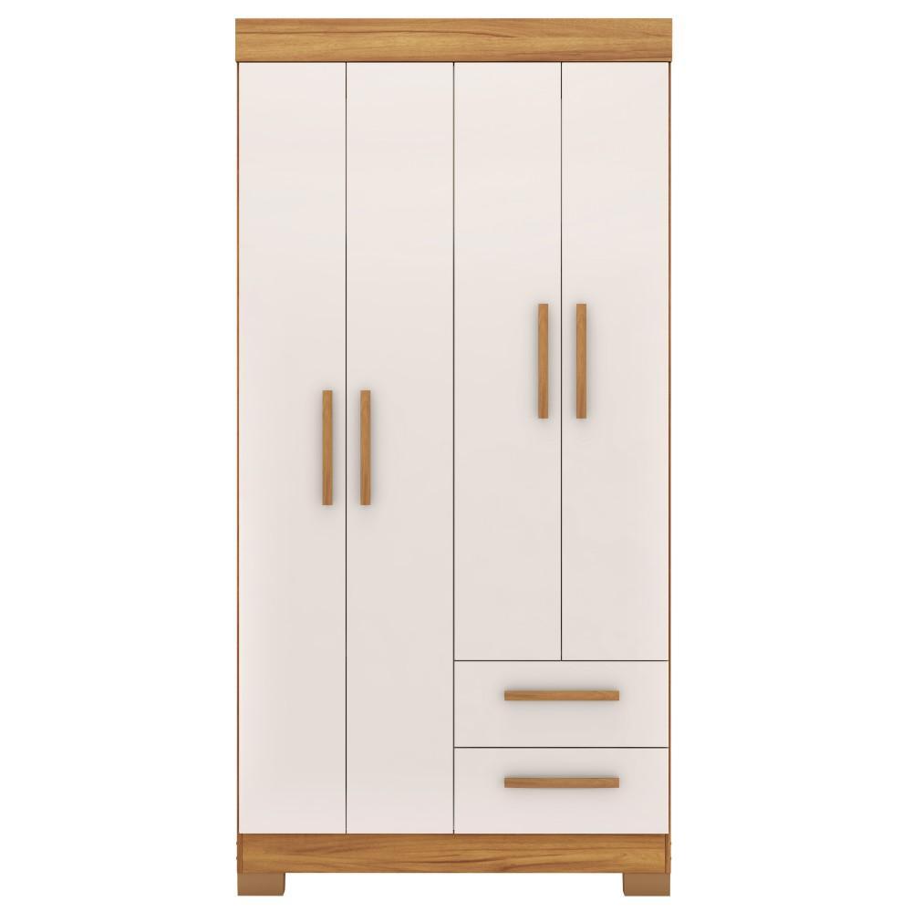 Guarda Roupa Notável NT 6010 4 Portas 2 Gavetas 187cm Off White Texturizado