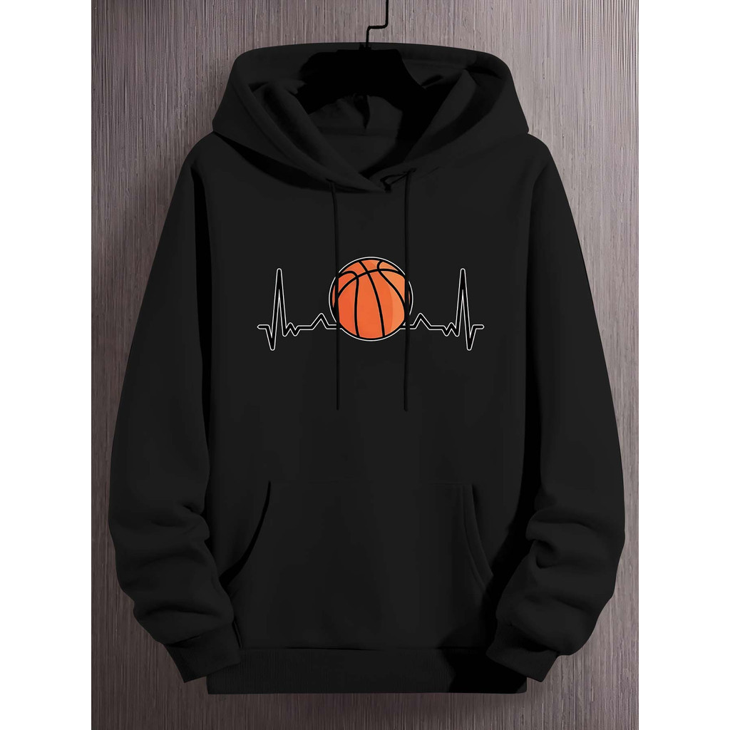 Moletom Blusa de Frio Canguru Premium Casaco com estampa de basquete capuz Bolso Flanelado unissex masculino e feminino