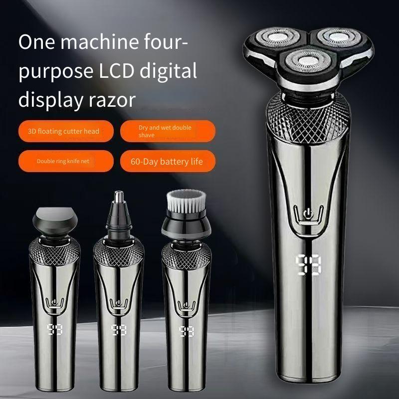 Premium novo estilo barbeador elétrico masculino Display Digital cabeça lavável navalha carregamento USB portátil faca d