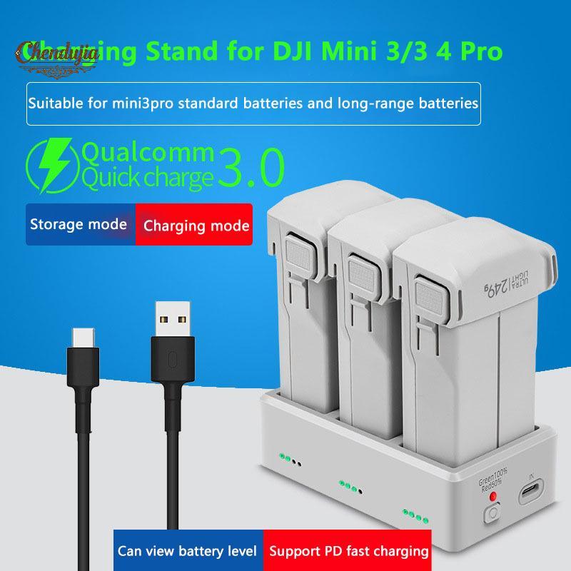Chen Bateria Hub De Carregamento Para DJI Mini 4 3 Pro Carregador De Estação Três Canais 3 EN