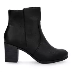 Bota Usaflex Feminina Em Couro Zíper AP05003