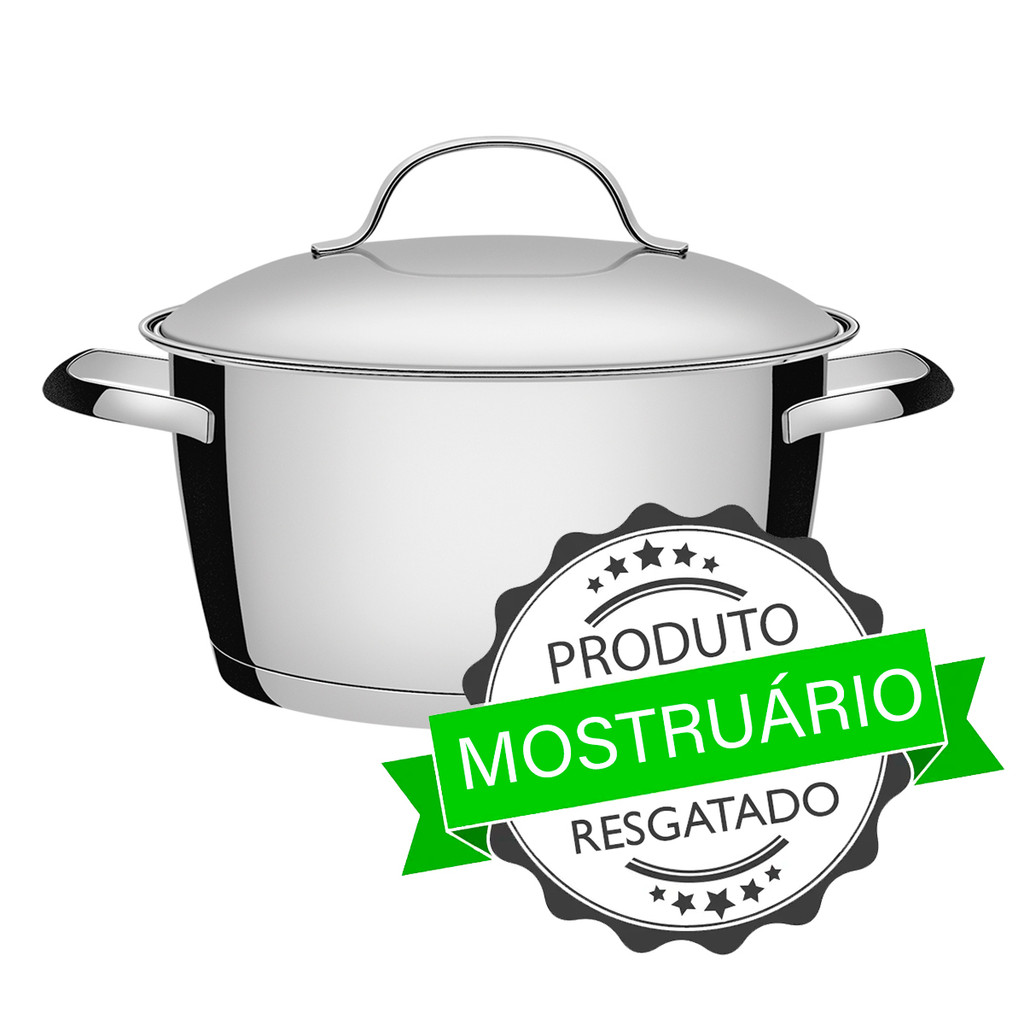 Caçarola Funda 18cm MOSTRUÁRIO Tramontina Allegra Aço Inox Fundo Triplo 2,2L Indução - Mostruário